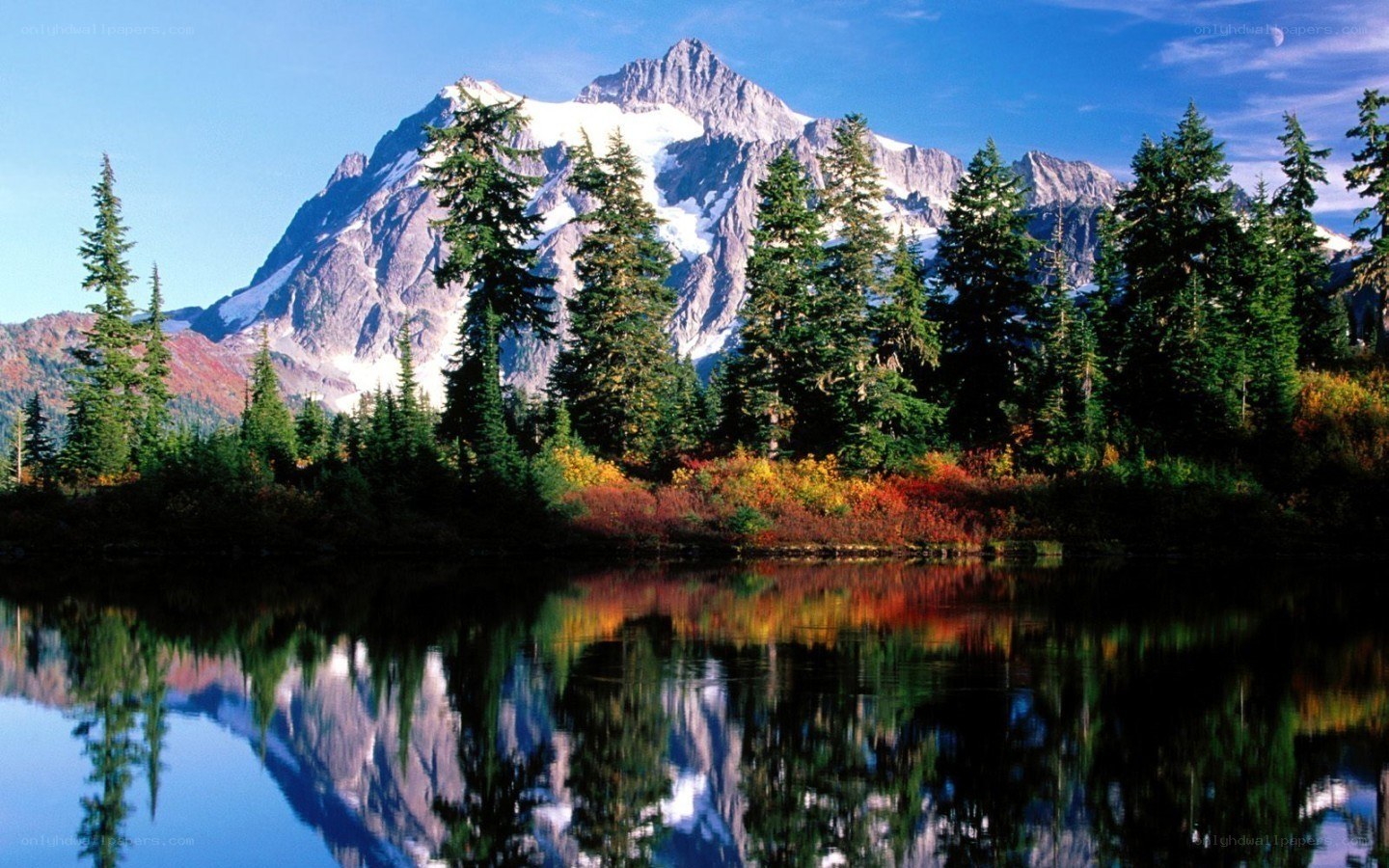 Mountain lake reflection