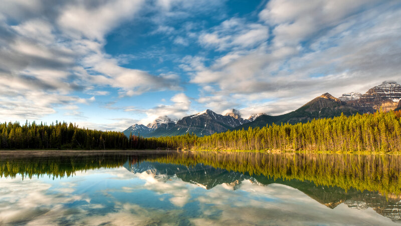 Mountain lake reflection