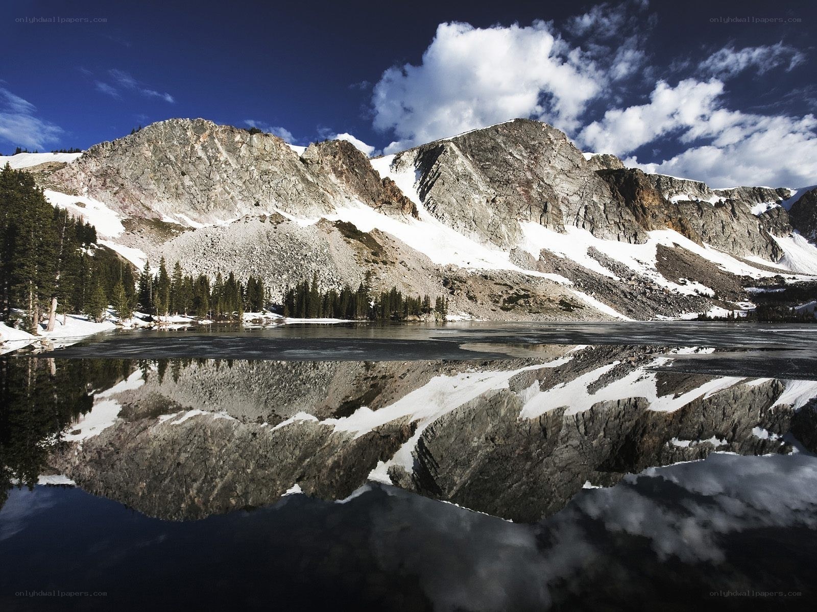 Mountain lake reflection
