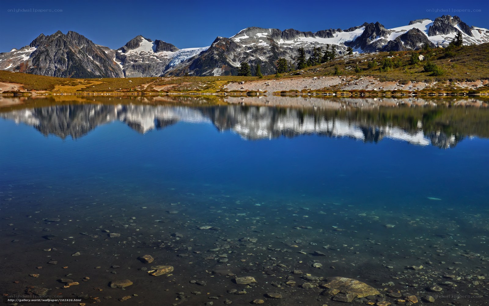 Mountain lake reflection