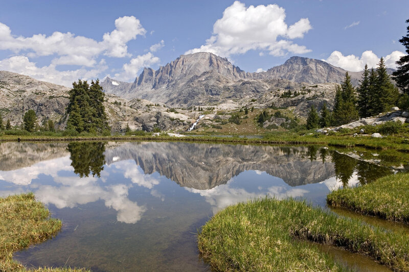 Mountain lake reflection