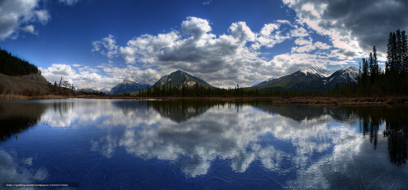 Mountain lake reflection