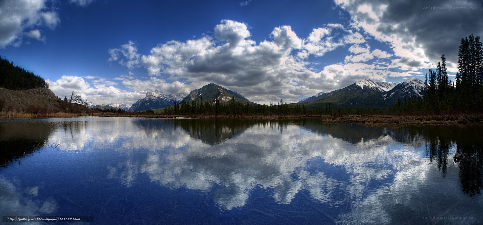 Mountain lake reflection