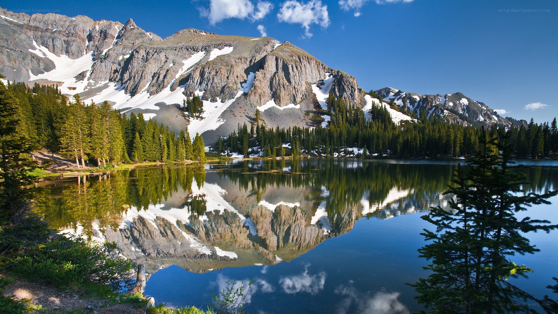 Mountain lake reflection