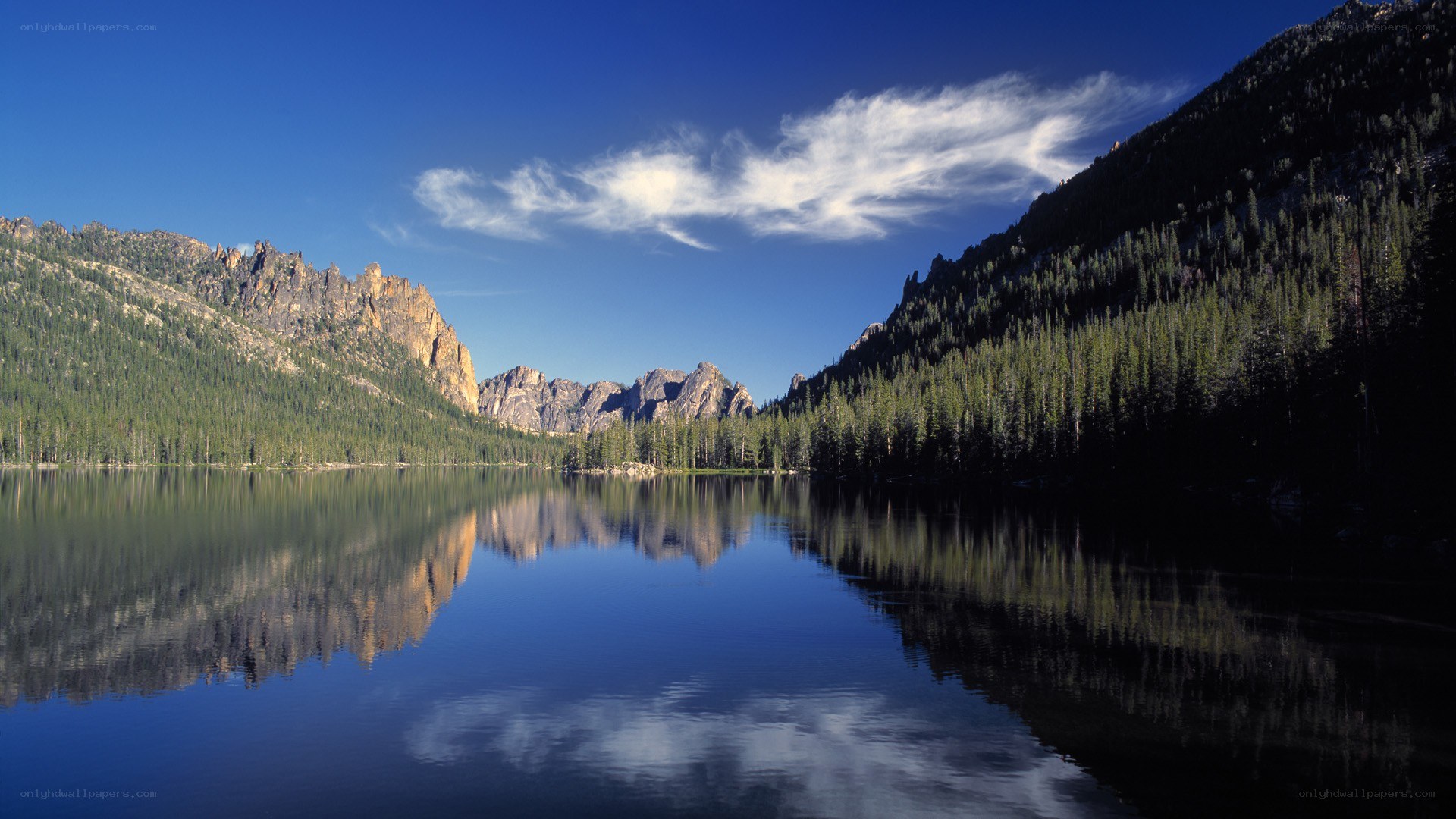 Mountain lake reflection