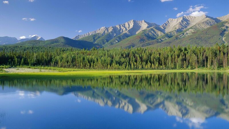 Mountain lake reflection