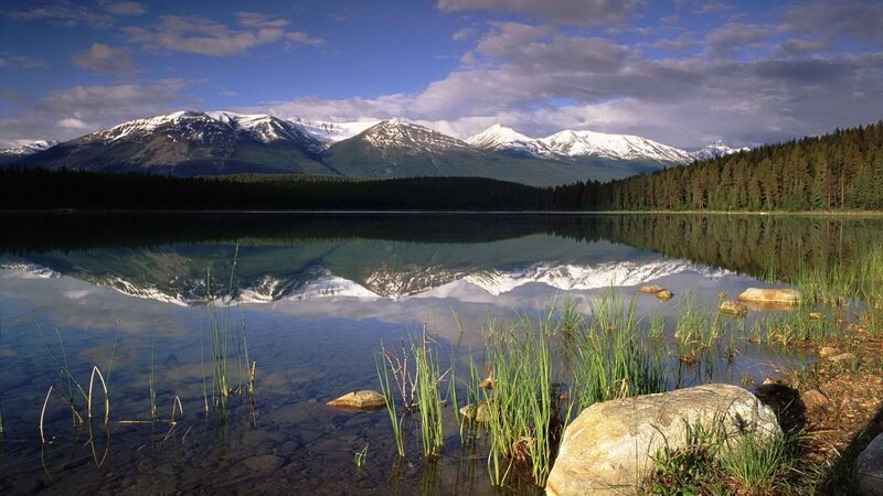 Mountain lake reflection
