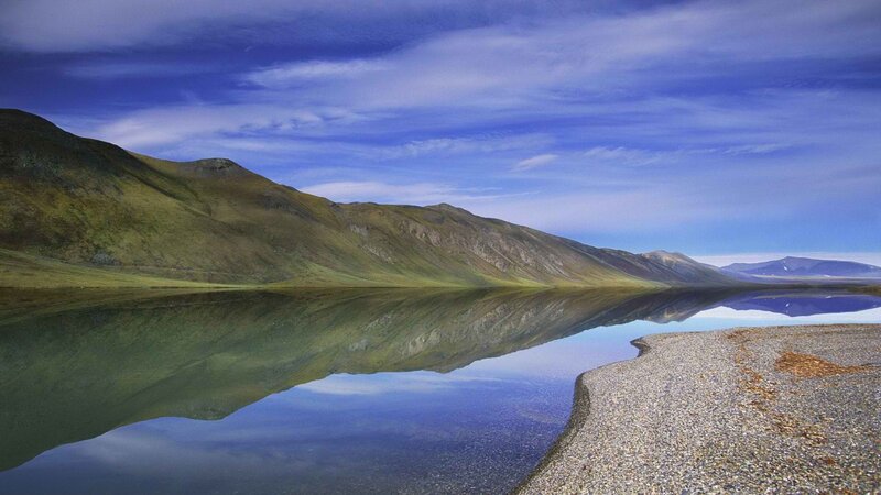 Mountain lake reflection