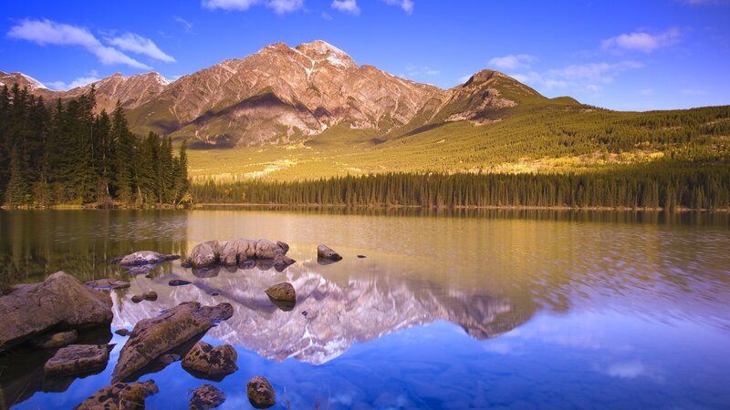 Mountain lake reflection