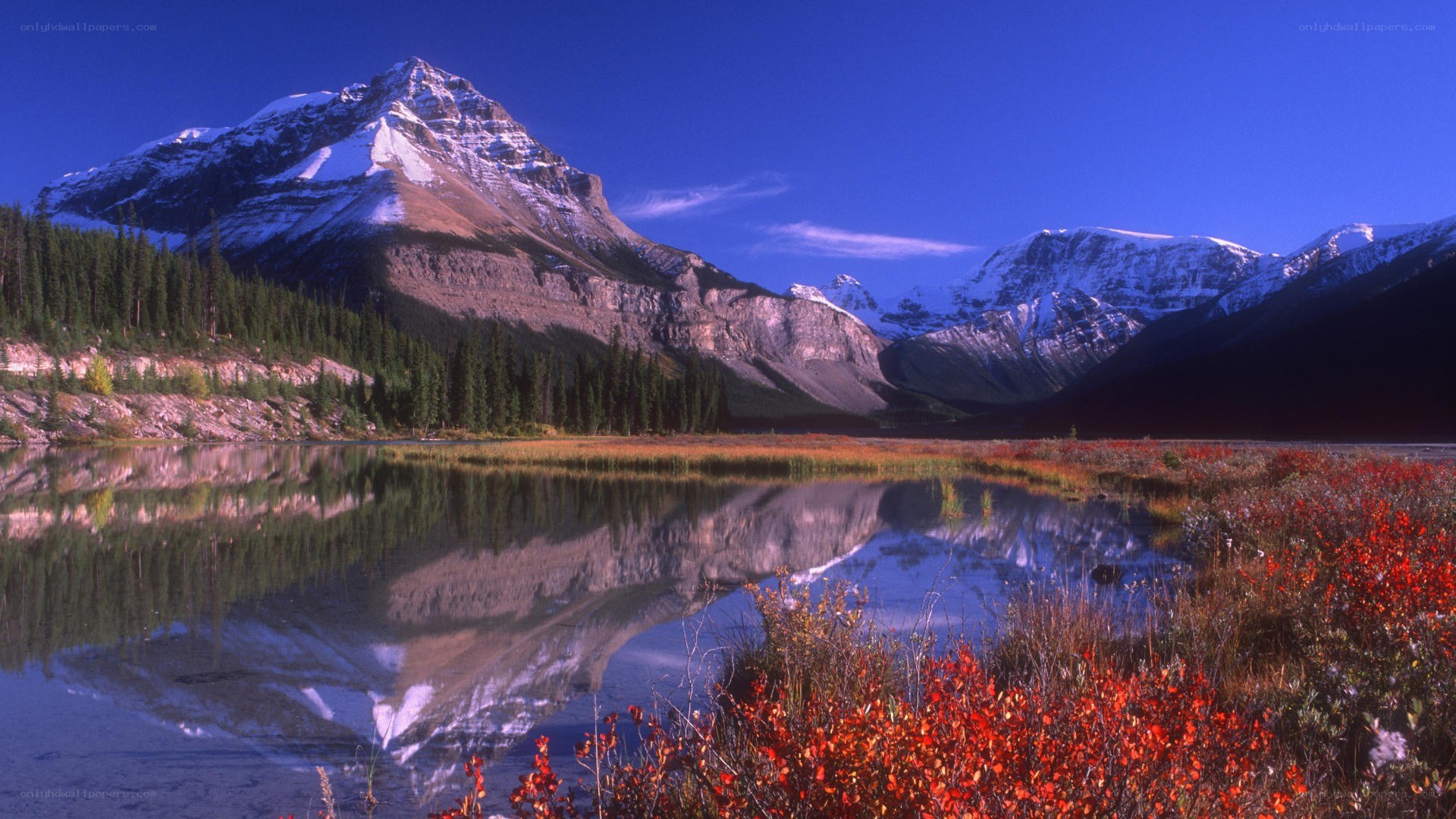 Mountain lake reflection