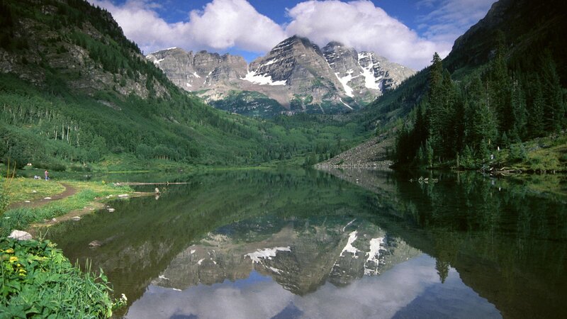 Mountain lake reflection