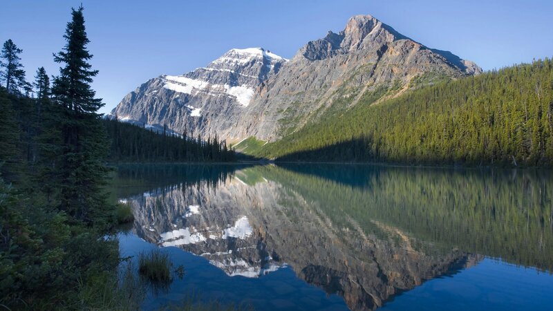 Mountain lake reflection