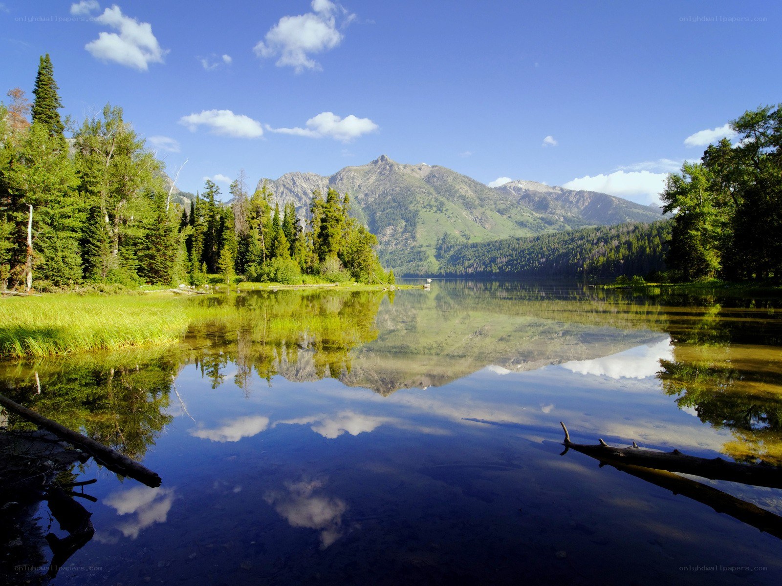 Mountain lake reflection
