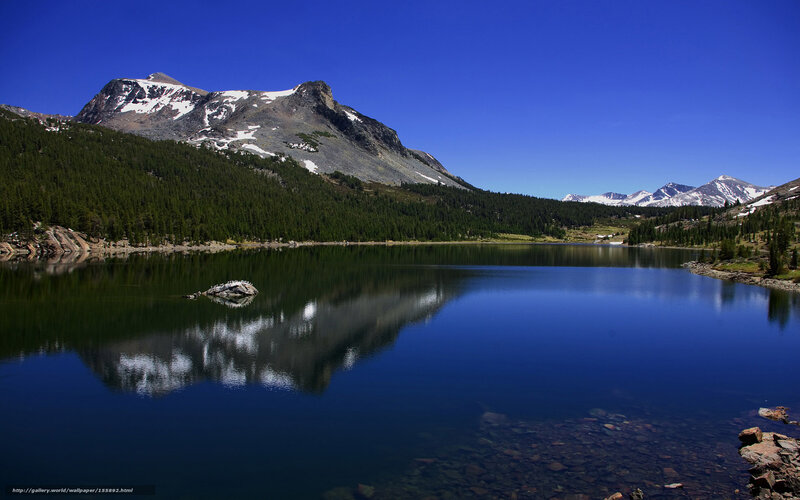 Mountain lake reflection