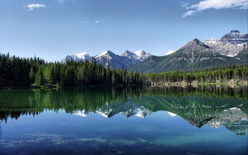 Mountain lake reflection