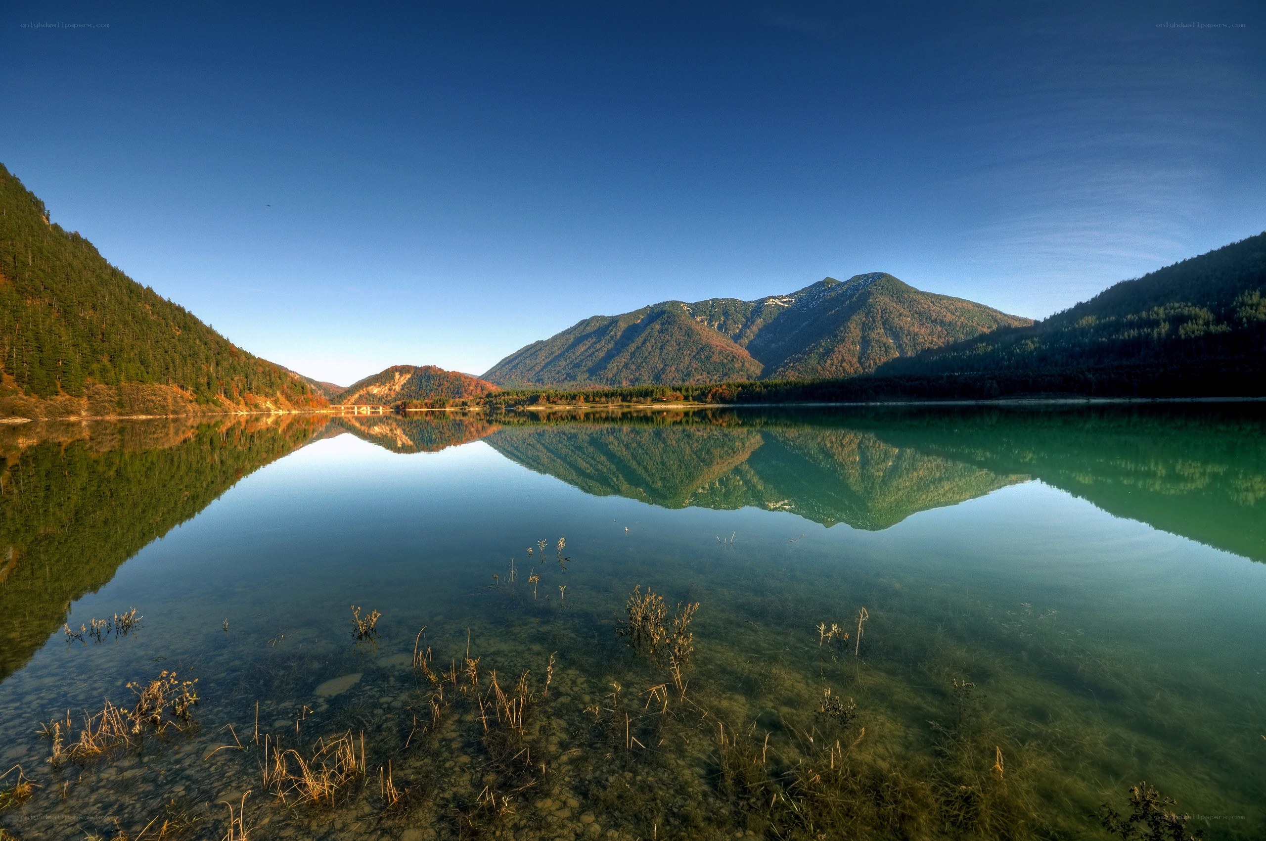 Mountain lake reflection