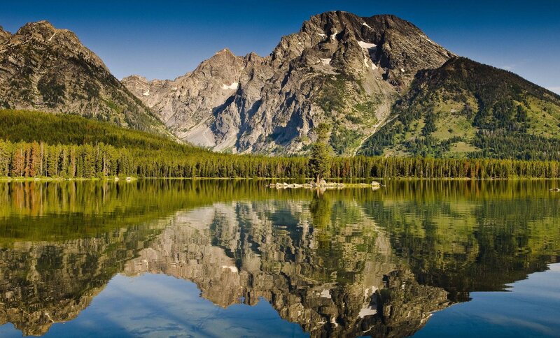Mountain lake reflection