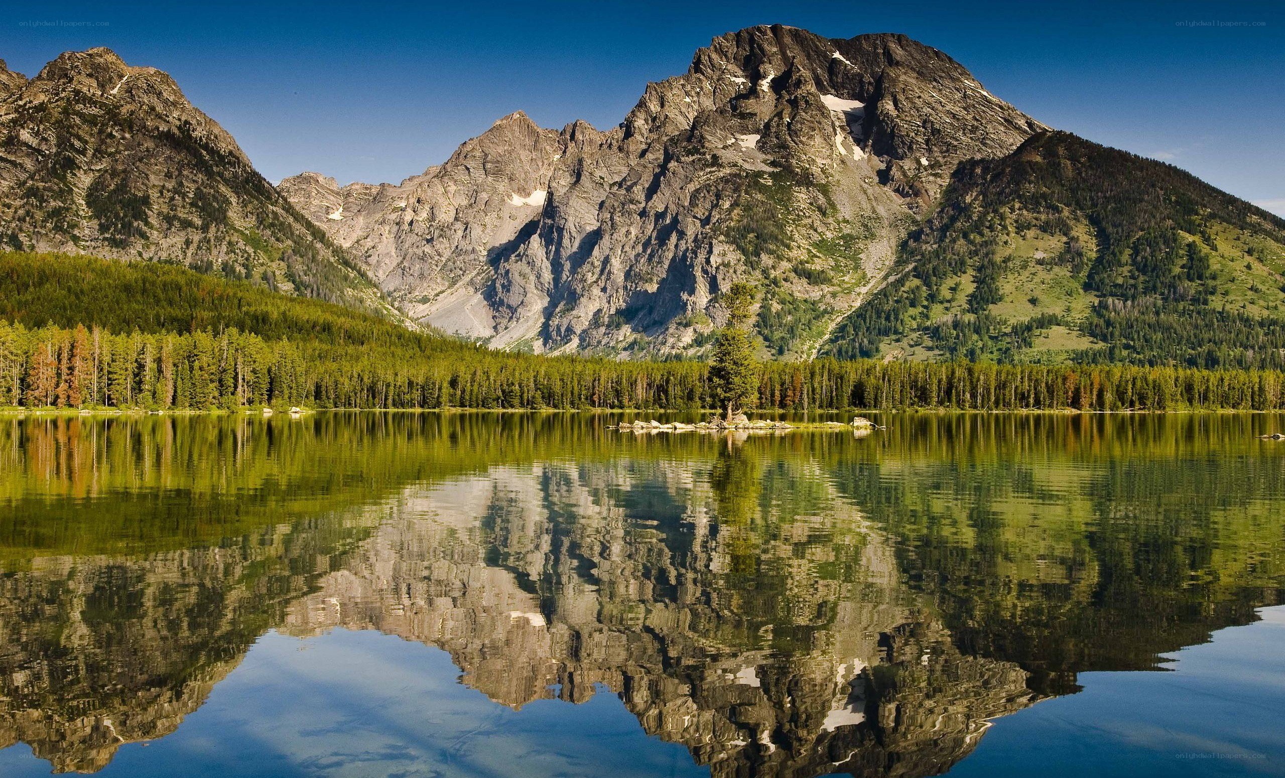 Mountain lake reflection