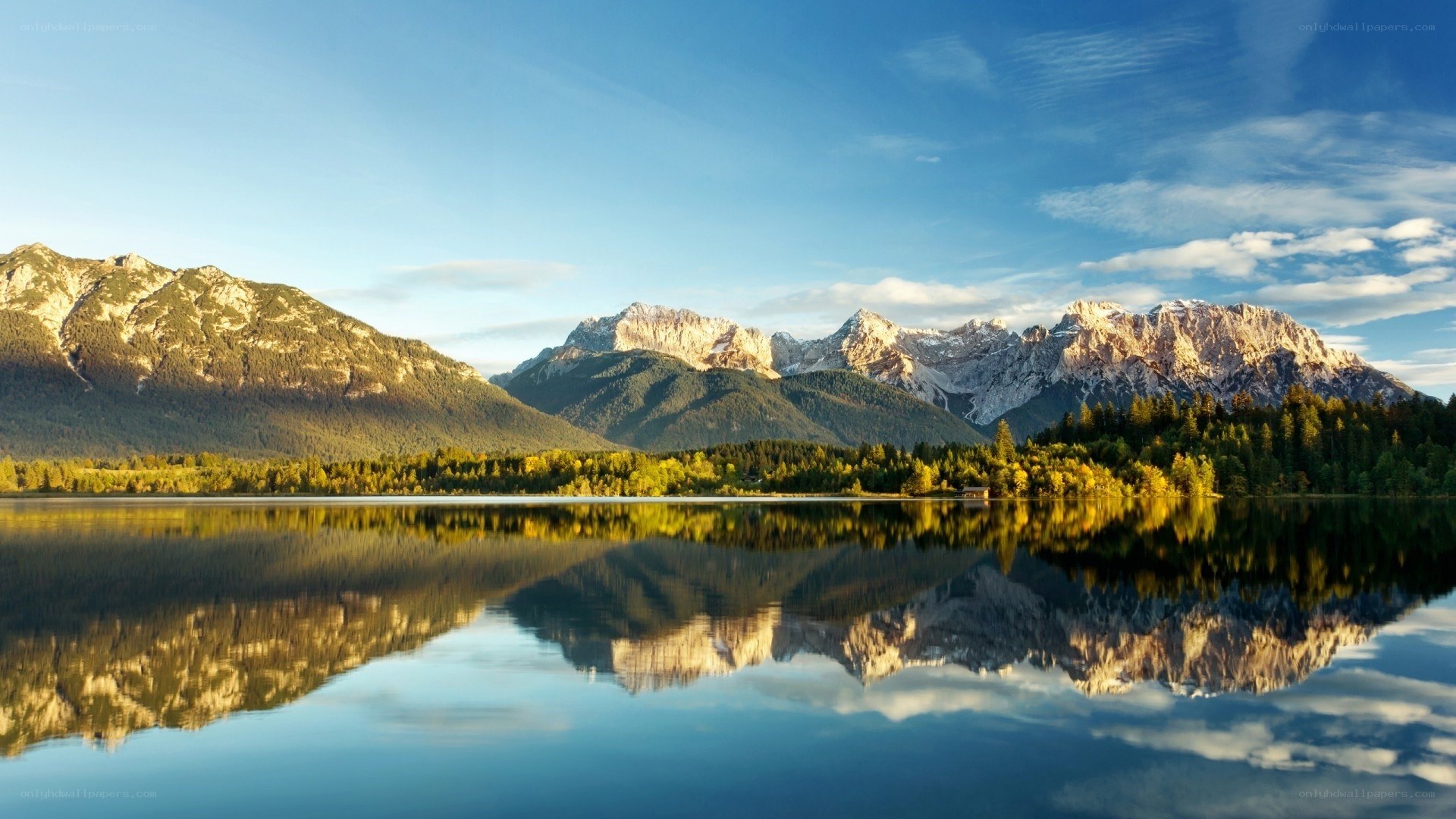 Mountain lake reflection