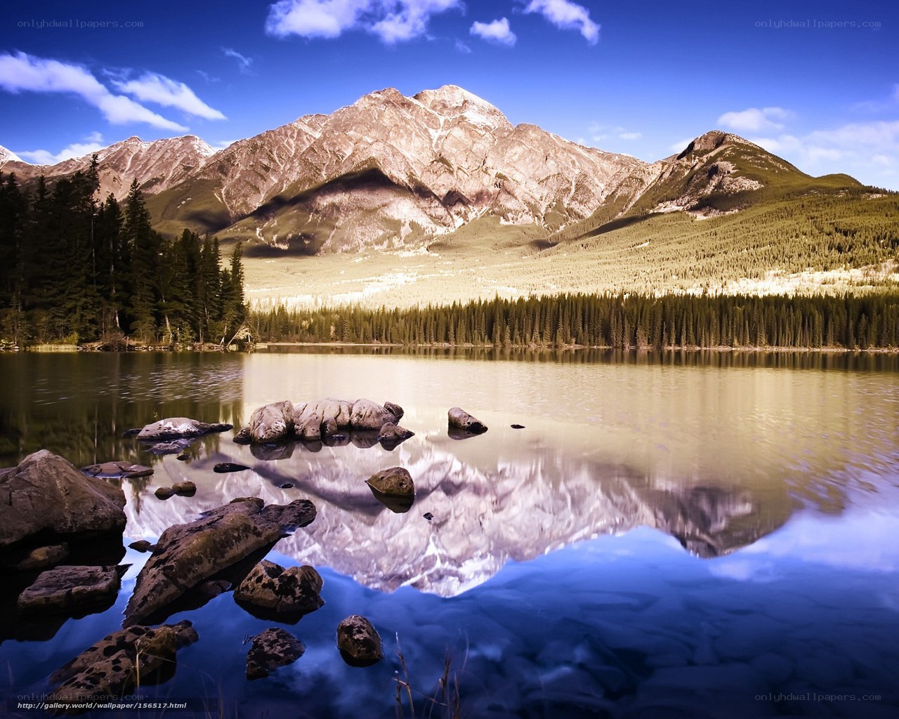 Mountain lake reflection