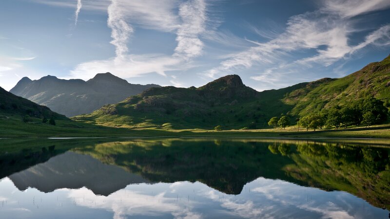 Mountain lake reflection