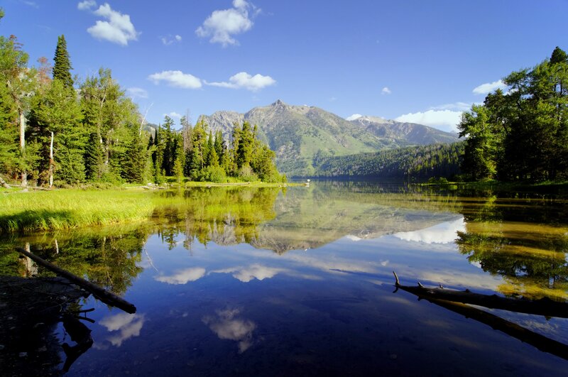 Mountain lake reflection
