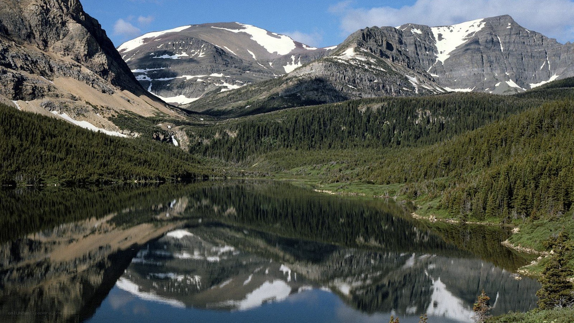 mountain lake reflection