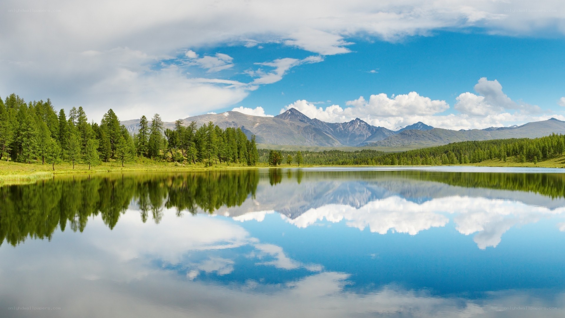 Mountain lake reflection