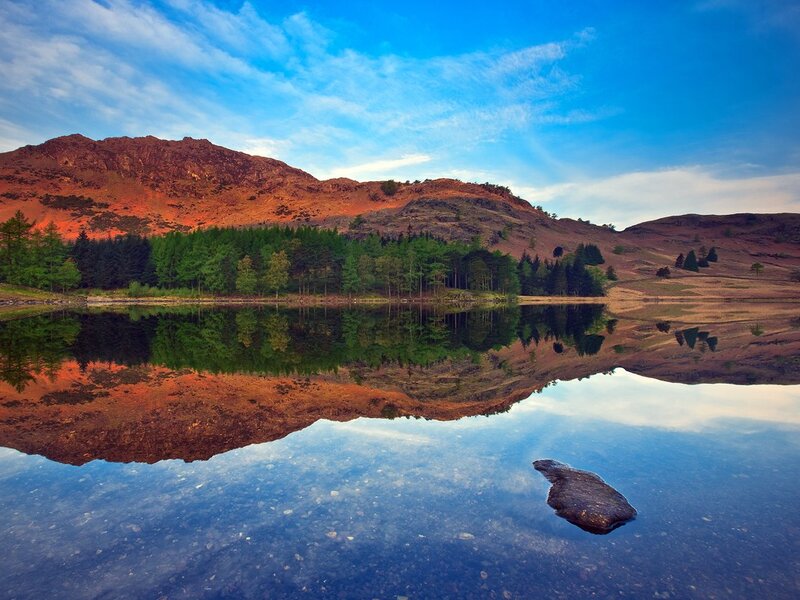 Mountain lake reflection