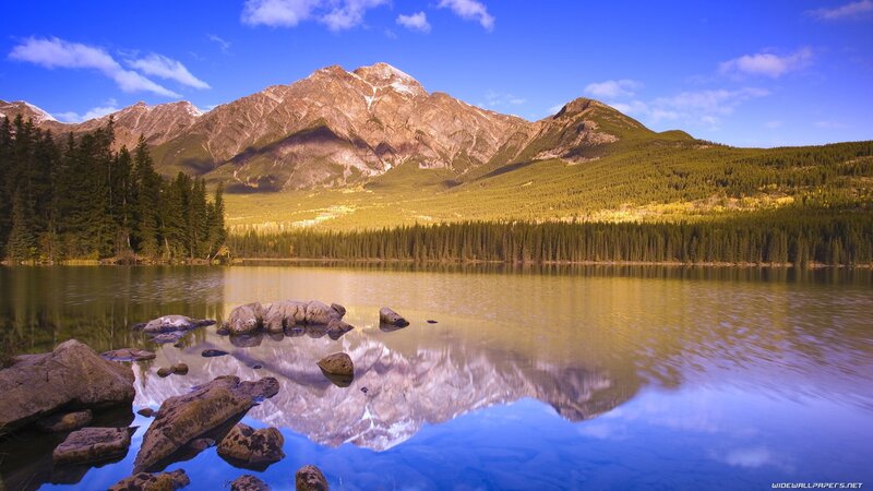 Mountain lake reflection