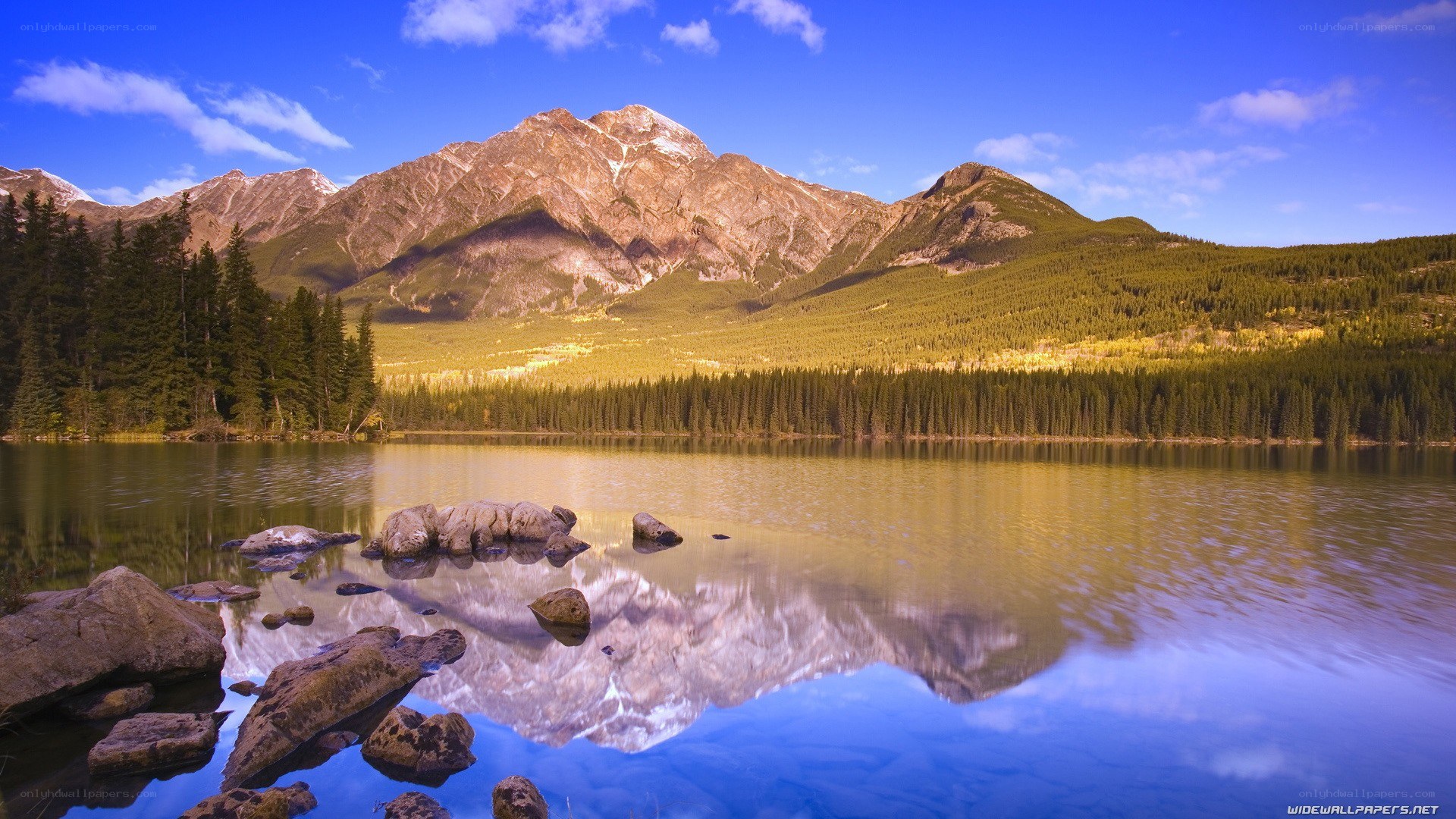 Mountain lake reflection