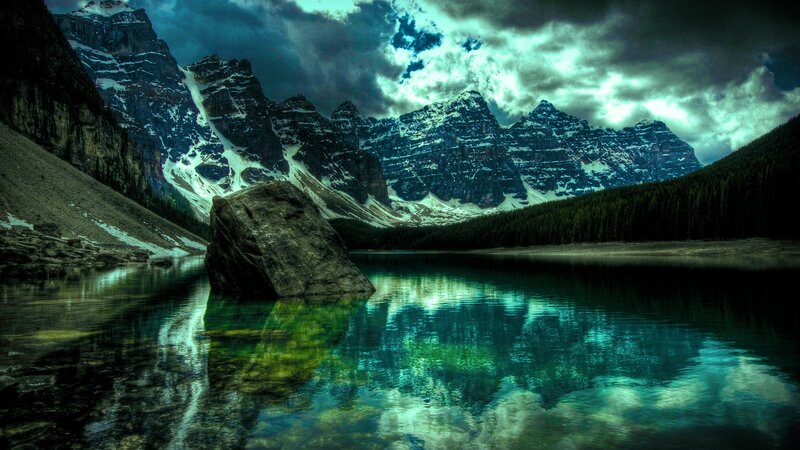 Mountain lake reflection