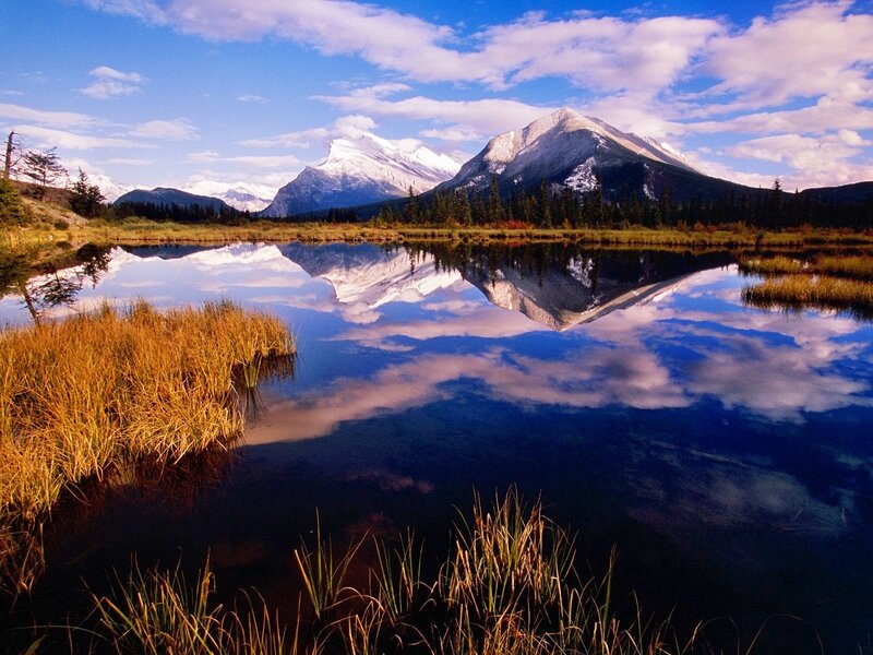 Mountain lake reflection