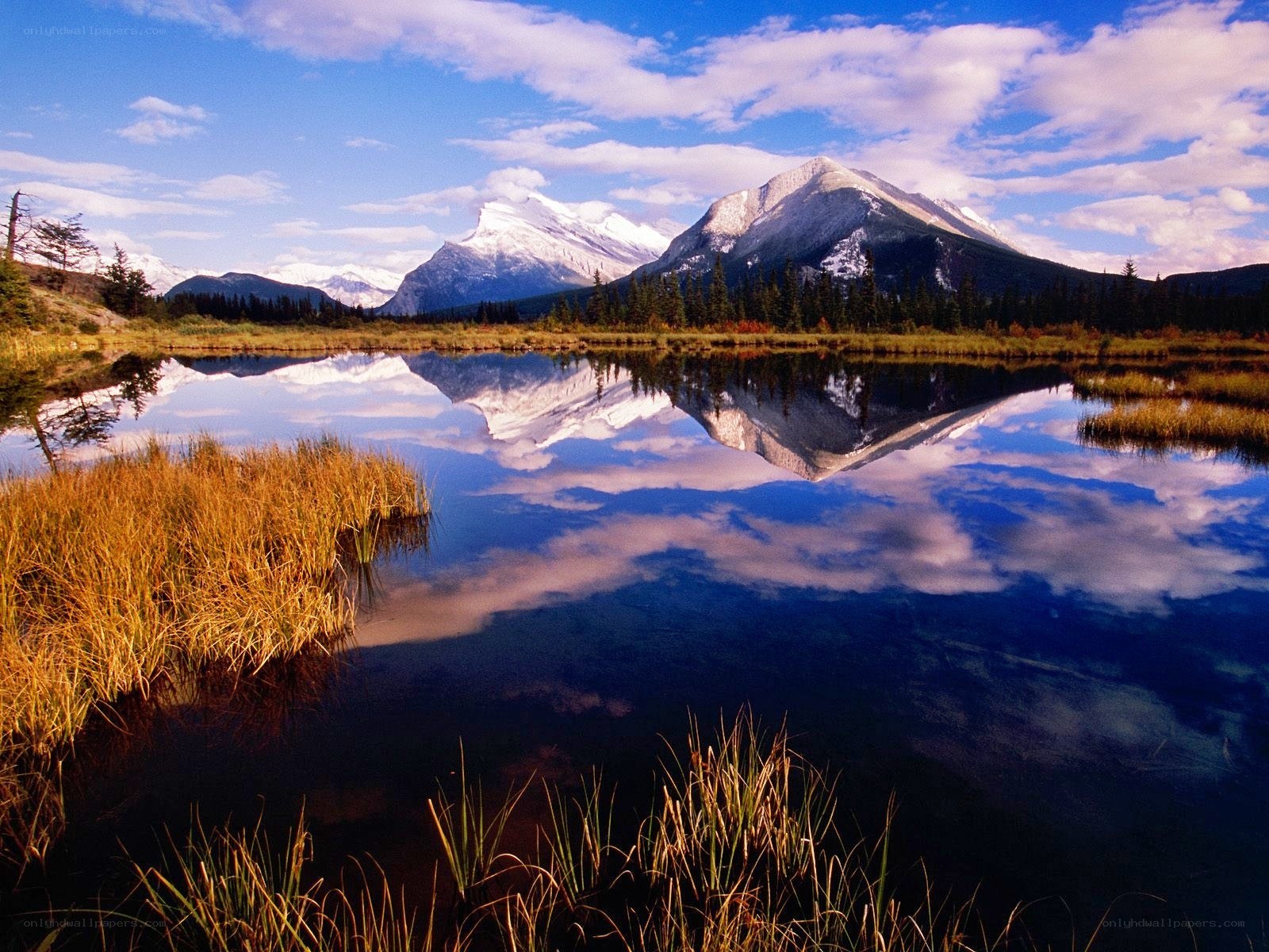 Mountain lake reflection