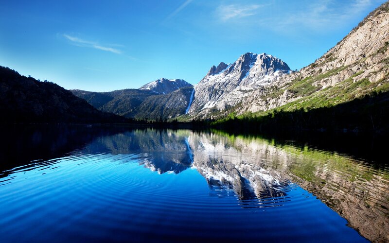 Mountain lake reflection
