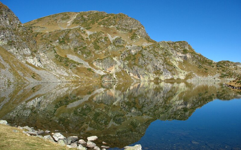 Mountain lake reflection