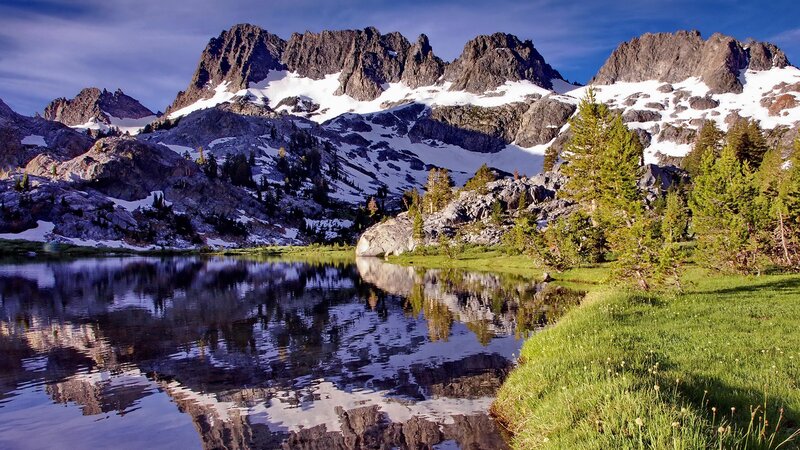 Mountain lake reflection