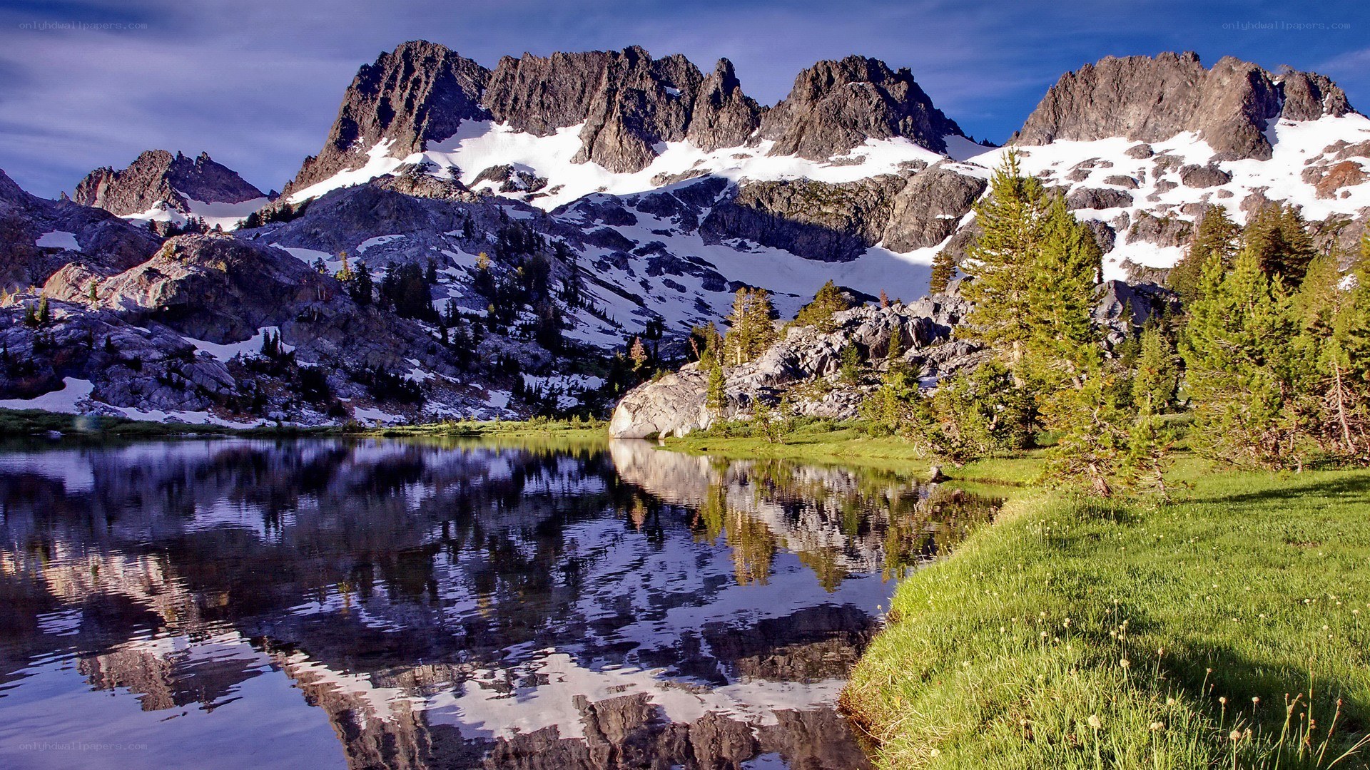 Mountain lake reflection