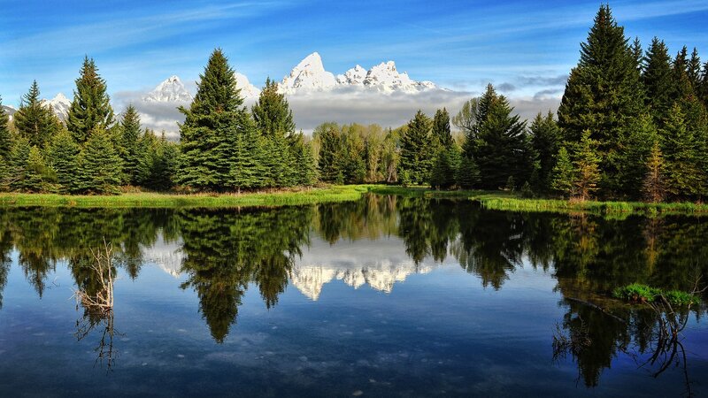 Mountain lake reflection