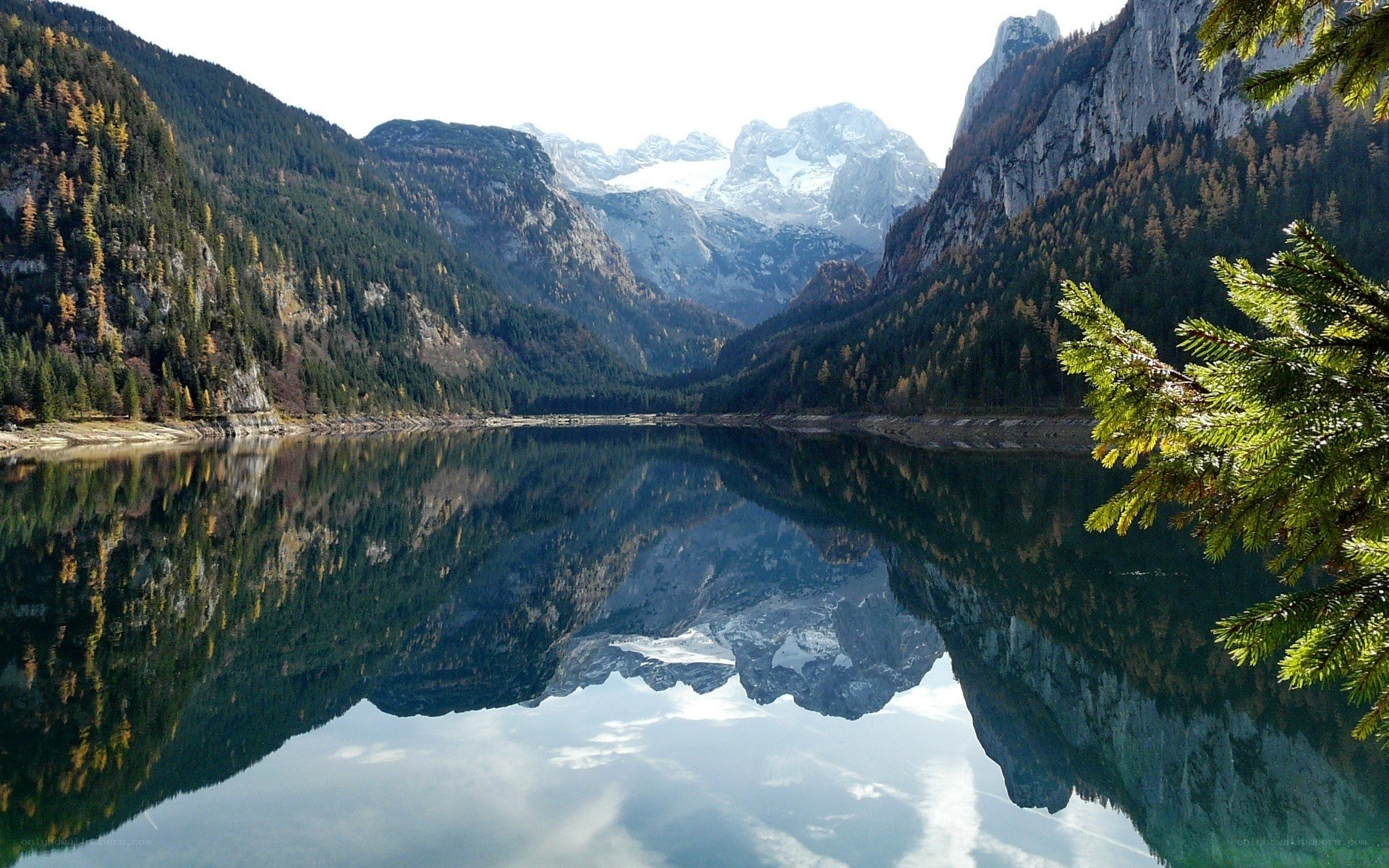 Mountain lake reflection