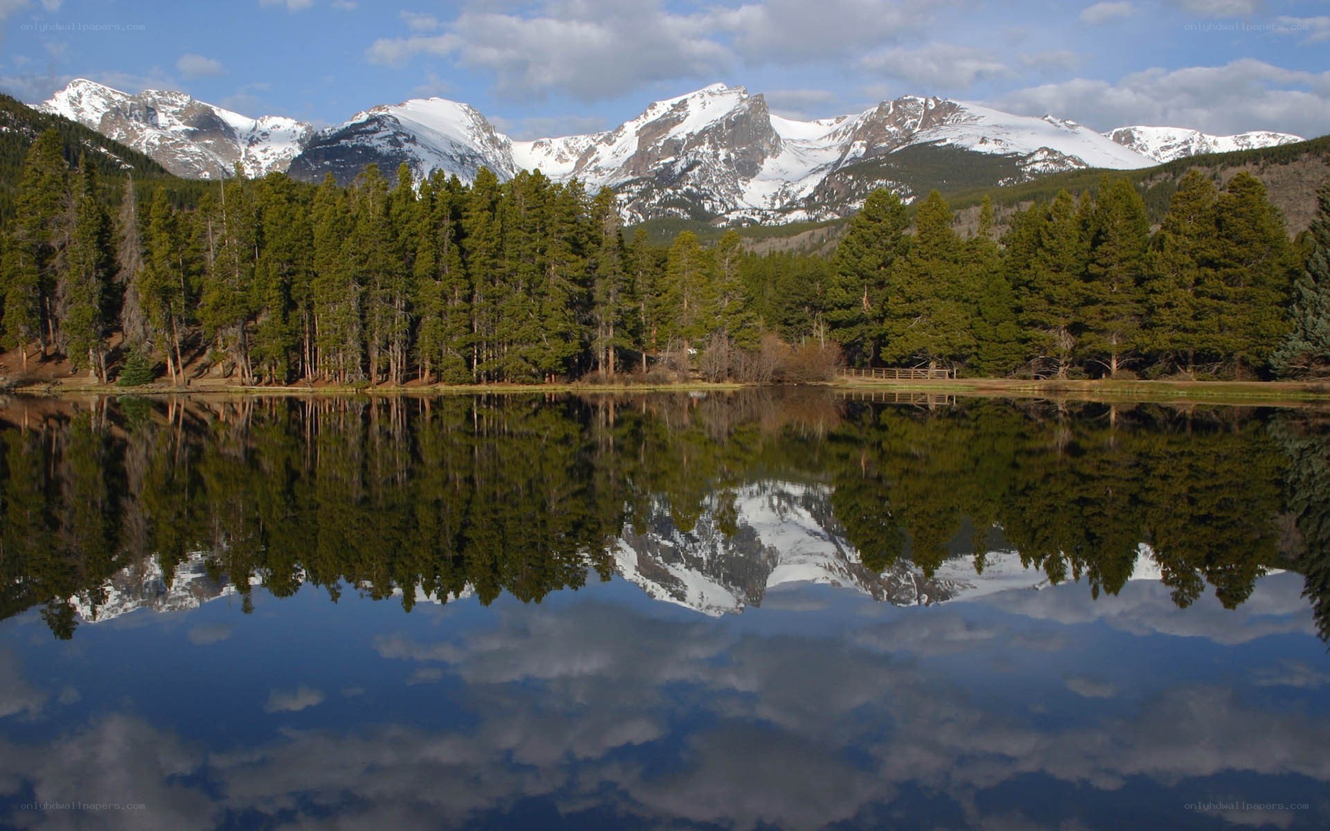 Mountain lake reflection