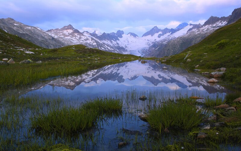Mountain lake reflection