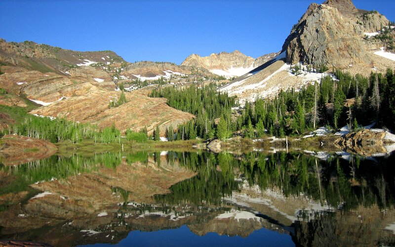 Mountain lake reflection