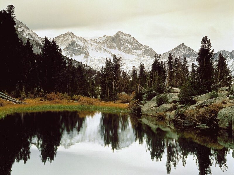 Mountain lake reflection