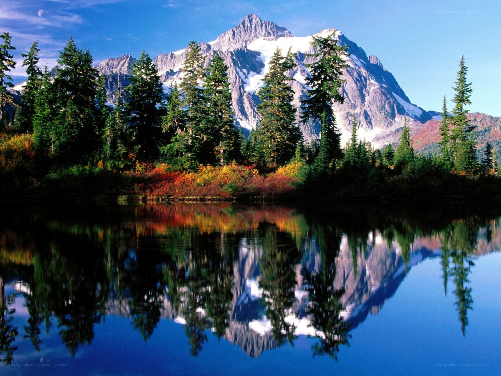 Mountain lake reflection