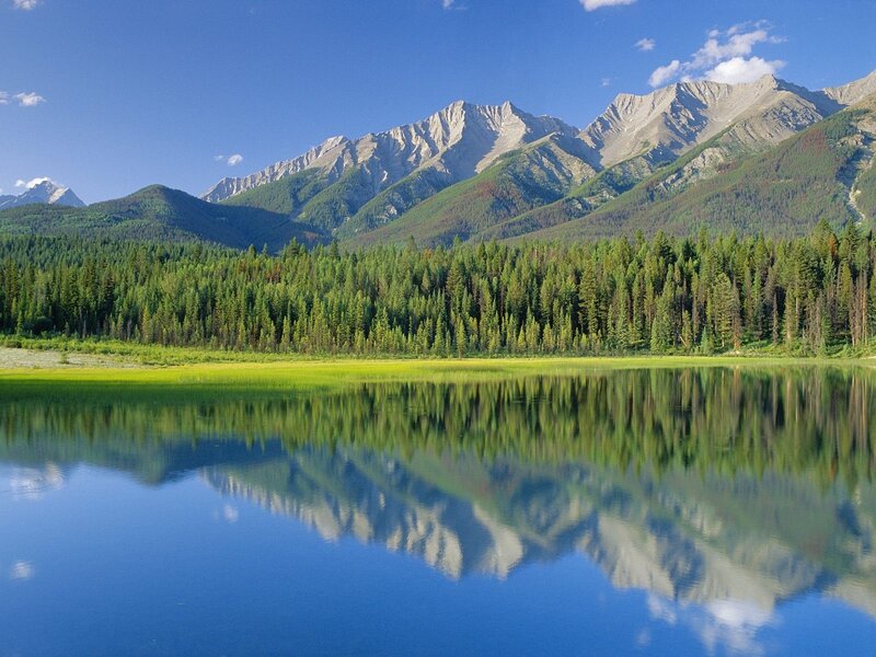Mountain lake reflection