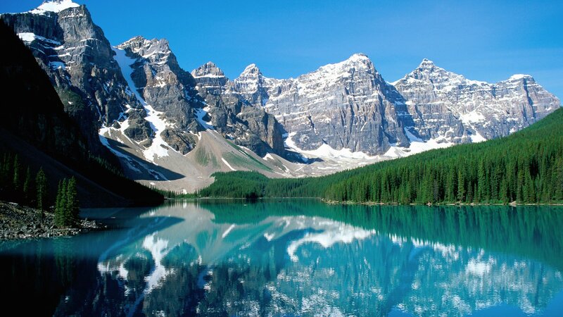 Mountain lake reflection