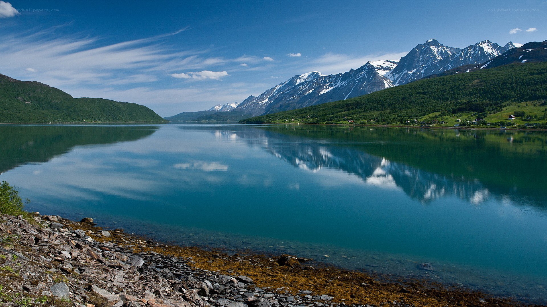 mountain lake reflection