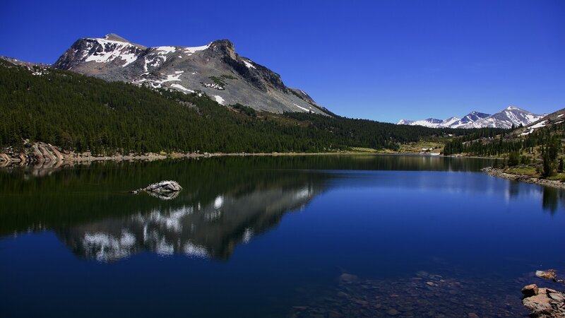 Mountain lake reflection