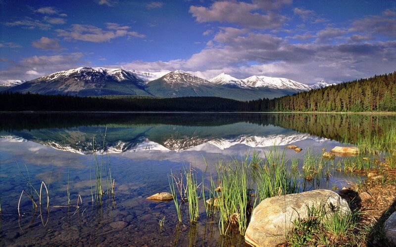 Mountain lake reflection